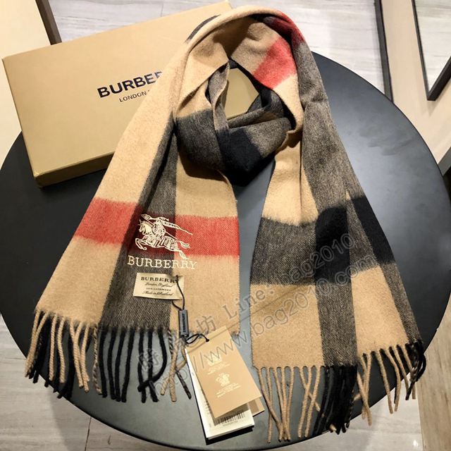 Burberry圍巾 專櫃同步新款 巴寶莉情侶款圍巾 burberry羊絨格子圍巾  llwj6875